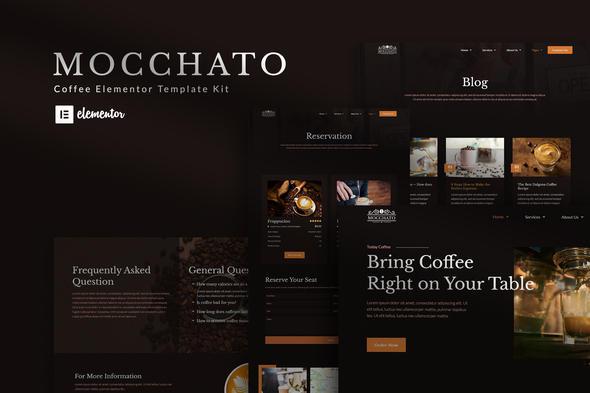 Mocchato - Coffee Shop Elementor Template Kit best coffee shop Elementor template with instant download