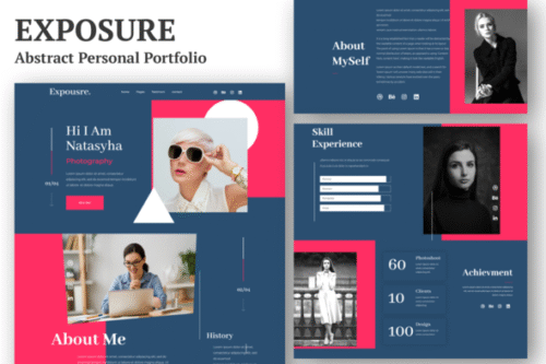 best minimal portfolio template kit for Elementor download