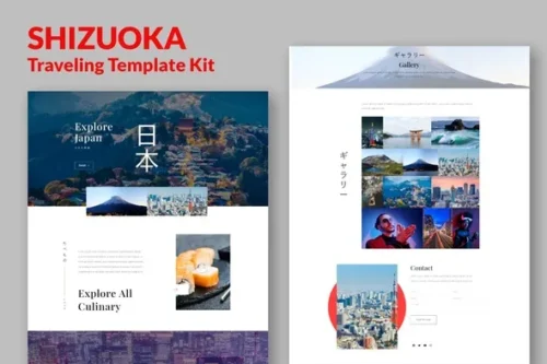 best minimal travel Elementor template kit instant download