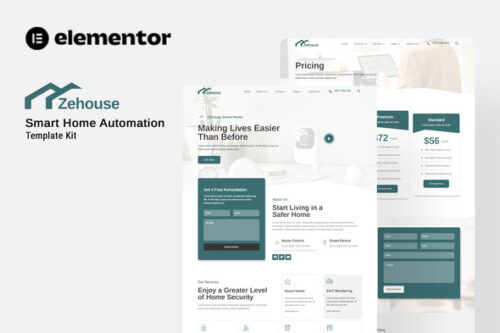 best smart home Elementor template kit instant download