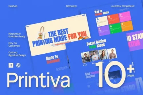 best Printiva Elementor printing template instant download