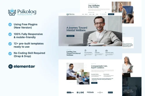 best psychology website template for counselors instant download