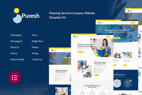 best cleaning services Elementor template kit instant download