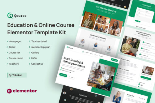 best education Elementor template kit for online courses