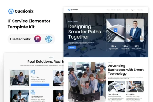 best IT services Elementor template kit instant download