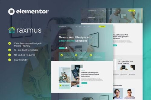 best smart home elementor template kit instant download