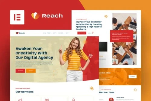 best digital agency Elementor template kit instant download