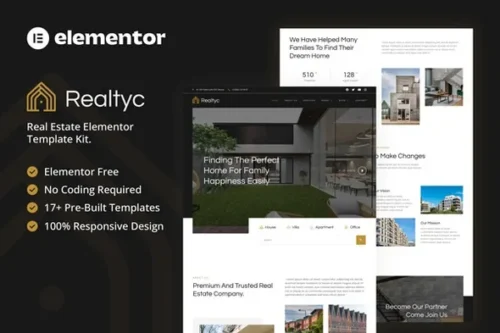 best real estate Elementor template kit for agents download