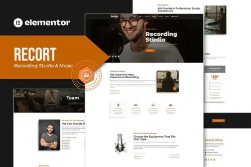 best recording studio elementor template kit download