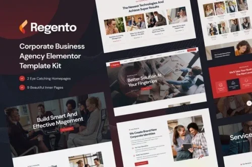 best Regento Elementor business agency template kit download