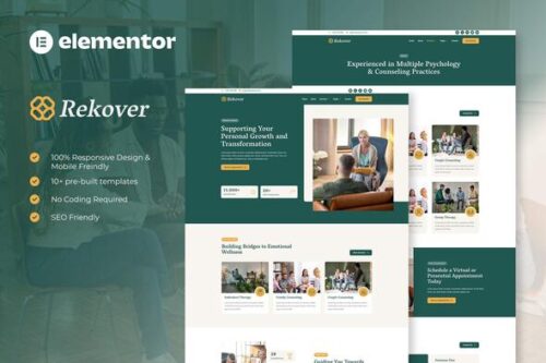 best psychology counseling Elementor template download