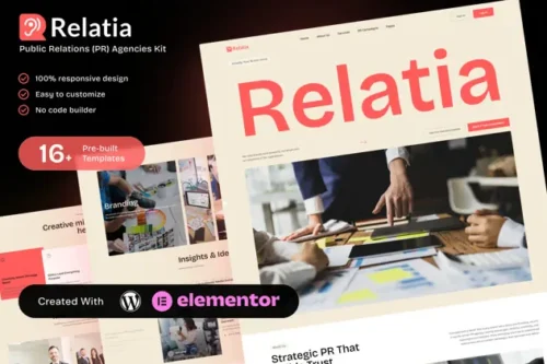 best PR agency Elementor template instant download