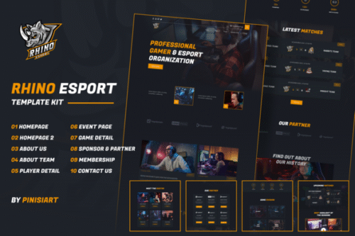 best Rhino esports gaming template kit instant download