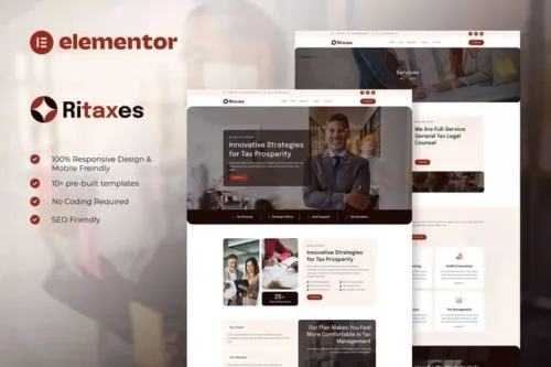 best tax advisor Elementor template download