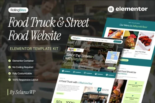 best food truck elementor template for instant download