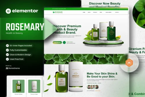 best Rosemary Elementor template health beauty brand download