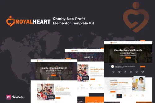 best nonprofit charity Elementor template kit instant download