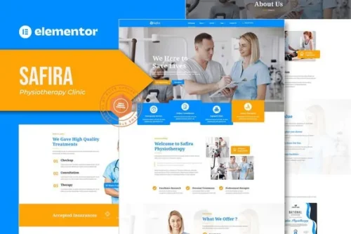 best Safira physiotherapy website template download