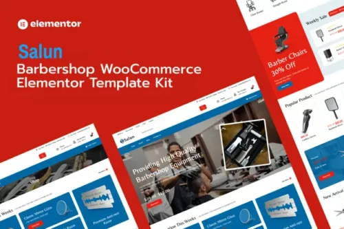 best barbershop WooCommerce template for instant download