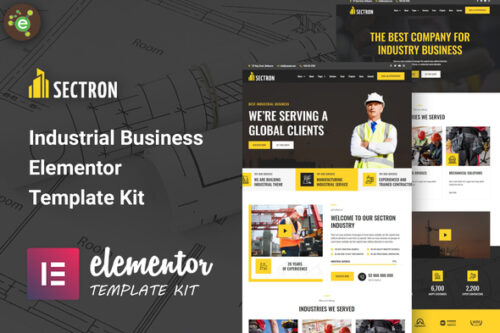 best industrial business Elementor template kit instant download