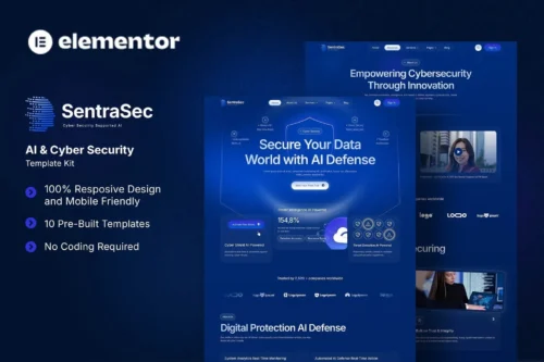 best AI cyber security Elementor template instant download