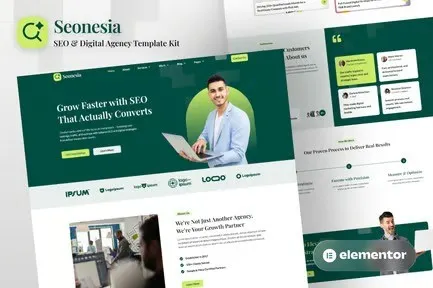best SEO agency website template download for Elementor