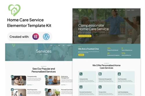 best Serena Elementor home care template download