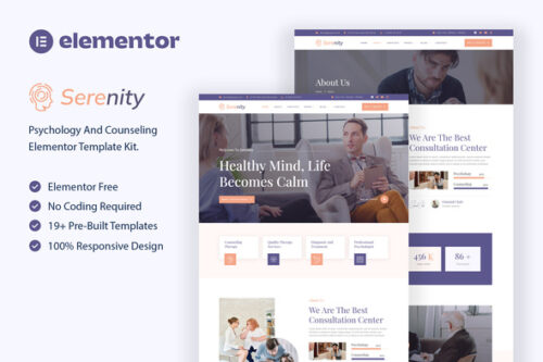 best psychology elementor template kit mental health download