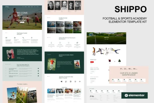best Shippo football Elementor template kit download