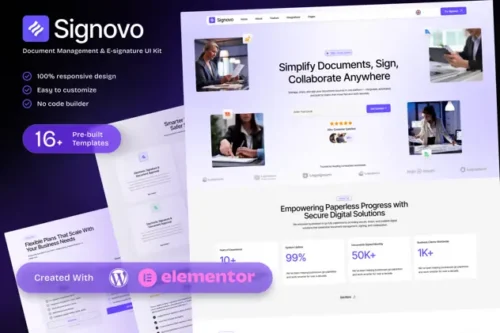 best Signovo Elementor template download premium