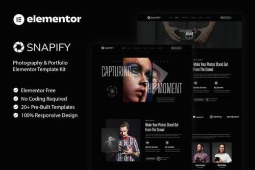 best Snapify Elementor template for photography portfolio download
