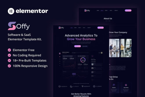 Best SaaS Elementor template kit for instant download