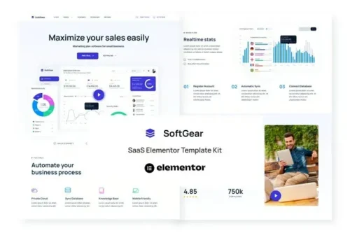 best SoftGear Elementor template download