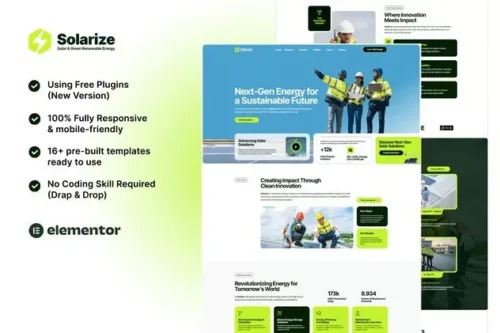 best solar energy website template instant download