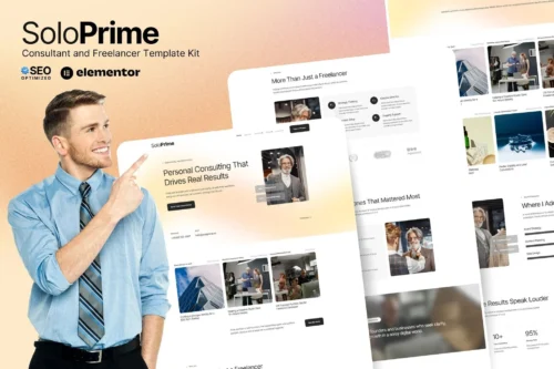 best SoloPrime freelancer Elementor template instant download