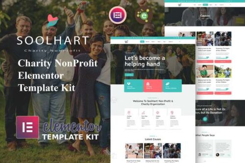 best nonprofit charity Elementor template kit instant download