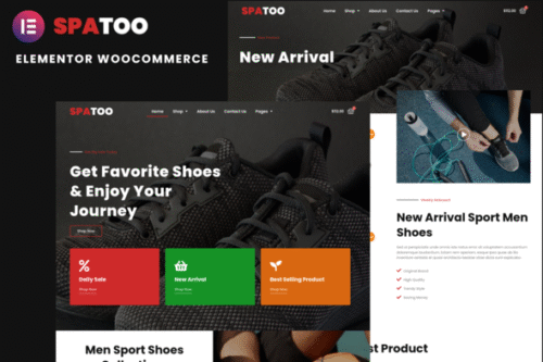 best shoes ecommerce template Elementor kit download