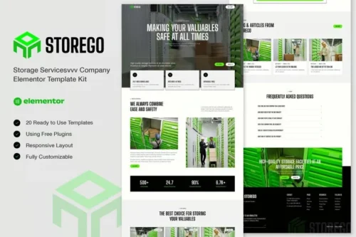 best storage services Elementor template kit download
