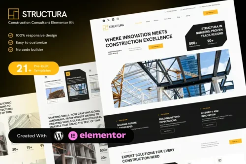 best Structura construction Elementor template premium download