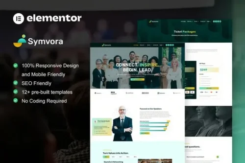 best event Elementor template kit instant download
