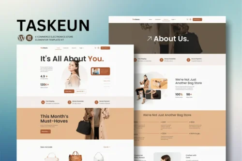 best bag store Elementor template instant download