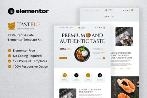 best restaurant Elementor template kit instant download