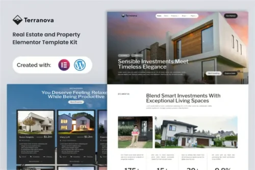 best real estate Elementor template kit instant download
