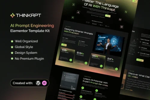 best AI prompt engineering Elementor template kit download