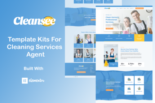 best cleaning service Elementor template kit instant download