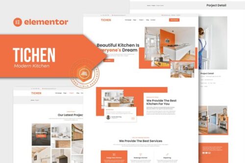 best kitchen Elementor template kit instant download