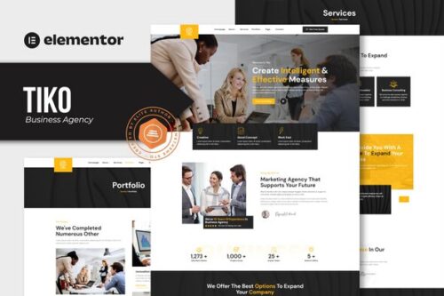 best Tiko Elementor template kit for business agency download