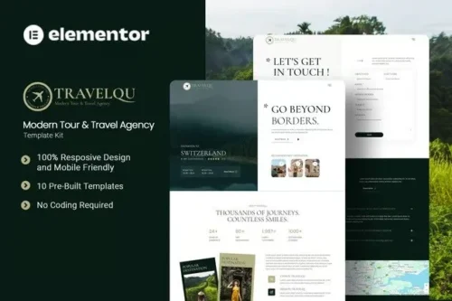 best Travelqu travel agency template instant download