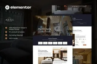 best hotel resort Elementor template kit premium download