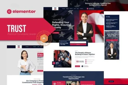 best political campaign Elementor template kit download